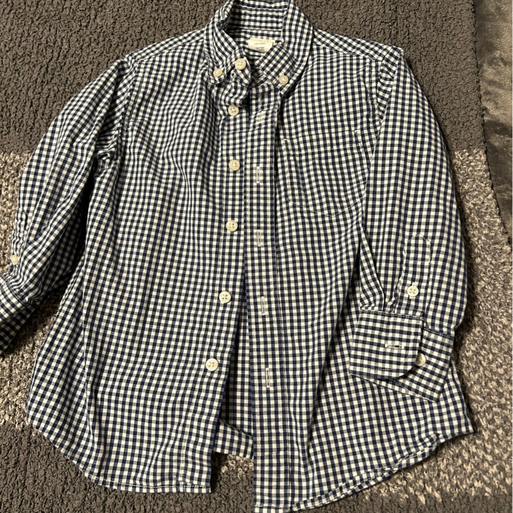 Crewcuts Gingham Button Down Shirt with Classic Collar